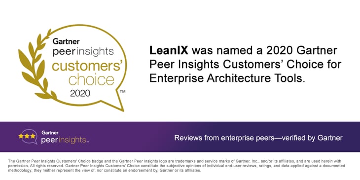 LeanIX Named a 2020 Gartner Peer Insights Customers’ Choice with the Highest Overall Rating