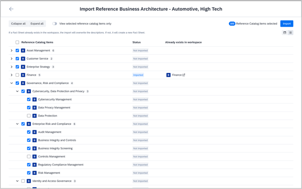 Reference Business Capabilities - Screenshot